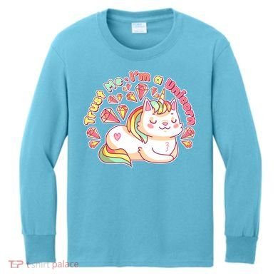 Trust Me I'm A Unicorn Cat Kids Long Sleeve Shirt