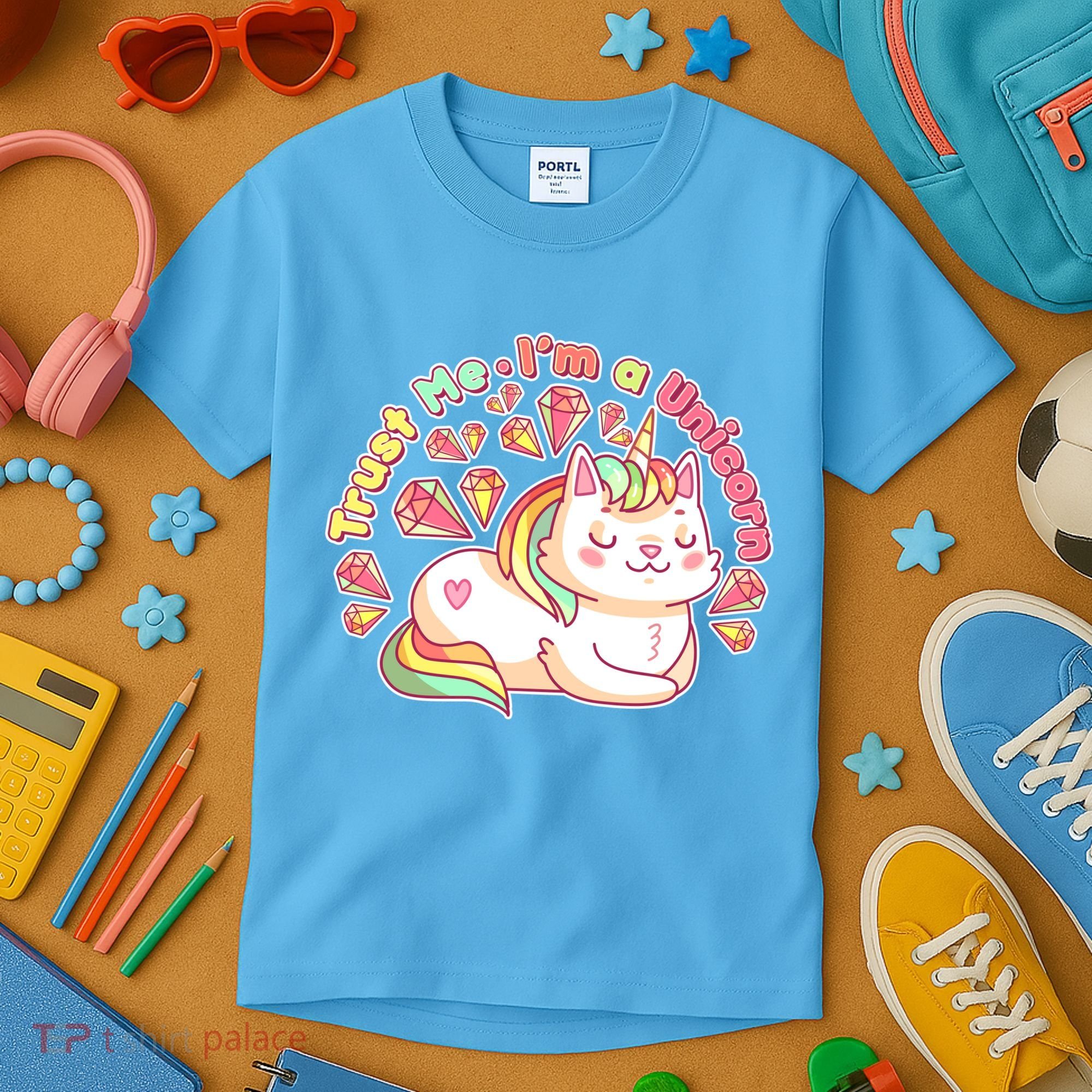 Trust Me I'm A Unicorn Cat Kids T-Shirt