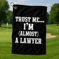 Trust Me I'm Almost A Lawyer Golf Towel thumb 1