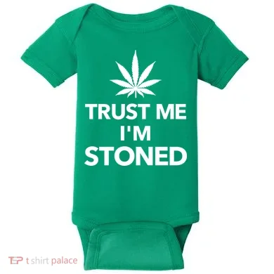 Trust Me I'm Stoned Marijuana Baby Bodysuit