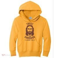Trust The Carpenter Jesus Christ John 1:12 Kids Hoodie thumb 0