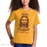 Trust The Carpenter Jesus Christ John 1:12 Kids T-Shirt thumb 2