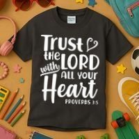 Trust The Lord With All Your Heart Proverbs 3:5 Kids T-Shirt thumb 3