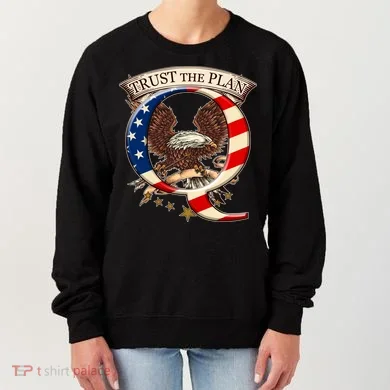 Trust The Plan Qanon American Flag Eagle Women's Sweatshirt
