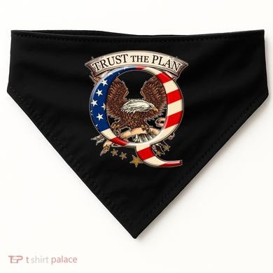 Trust The Plan Qanon American Flag Eagle USA-Made Doggie Bandana