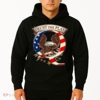 Trust The Plan Qanon American Flag Eagle Hoodie thumb 2