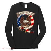 Trust The Plan Qanon American Flag Eagle Long Sleeve Shirt thumb 0