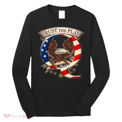 Trust The Plan Qanon American Flag Eagle Long Sleeve Shirt