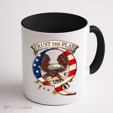 Trust The Plan Qanon American Flag Eagle Coffee Mug back