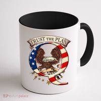 Trust The Plan Qanon American Flag Eagle Coffee Mug thumb 1