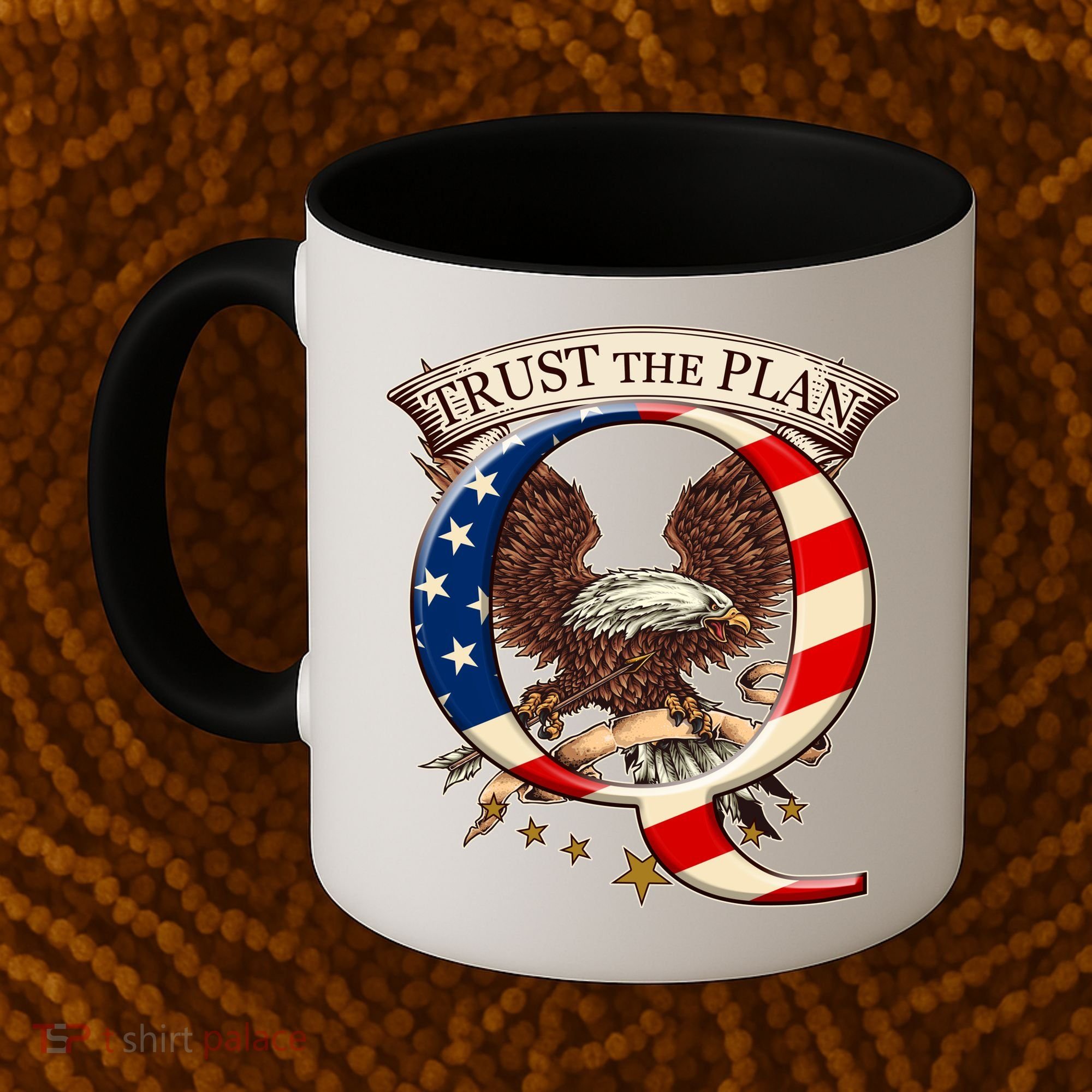 Trust The Plan Qanon American Flag Eagle Coffee Mug