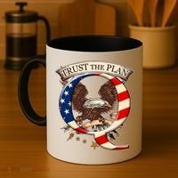 Trust The Plan Qanon American Flag Eagle Coffee Mug thumb 4