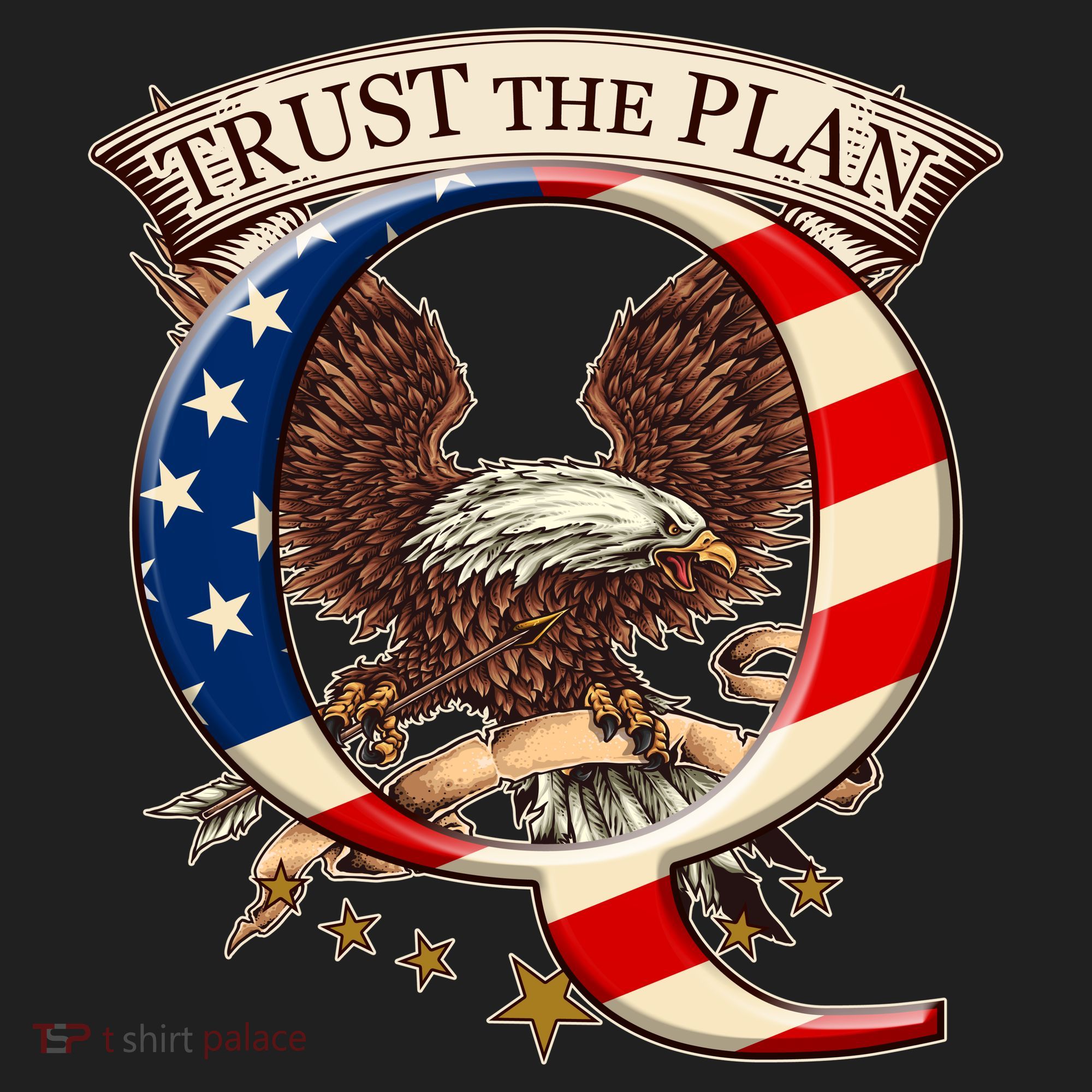 Trust The Plan Qanon American Flag Eagle Beanie