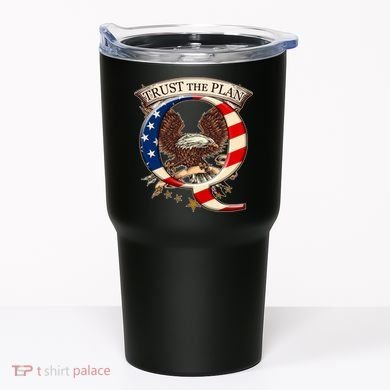 Trust The Plan Qanon American Flag Eagle Tumbler