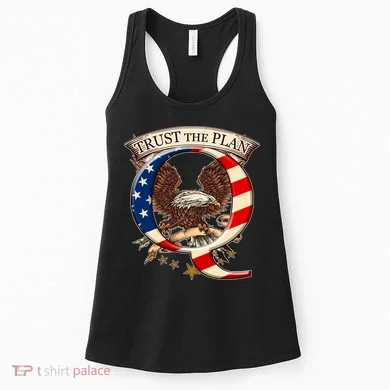 Trust The Plan Qanon American Flag Eagle Women's Tank Top