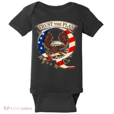 Trust The Plan Qanon American Flag Eagle Baby Bodysuit