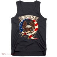 Trust The Plan Qanon American Flag Eagle Tank Top thumb 0