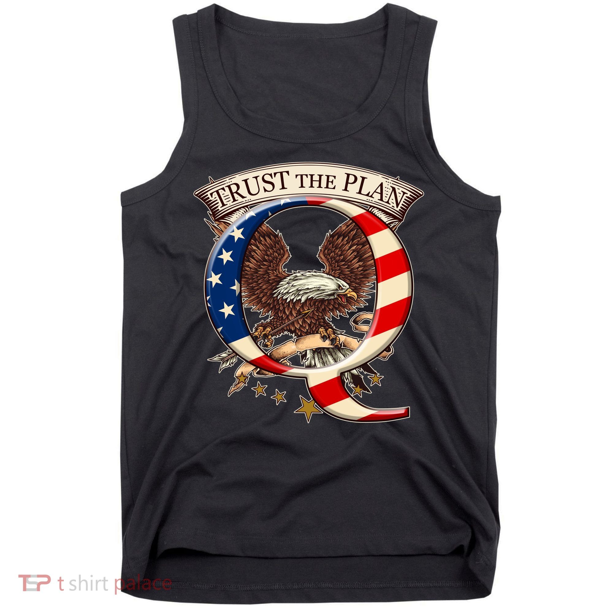 Trust The Plan Qanon American Flag Eagle Tank Top
