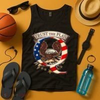 Trust The Plan Qanon American Flag Eagle Tank Top thumb 4