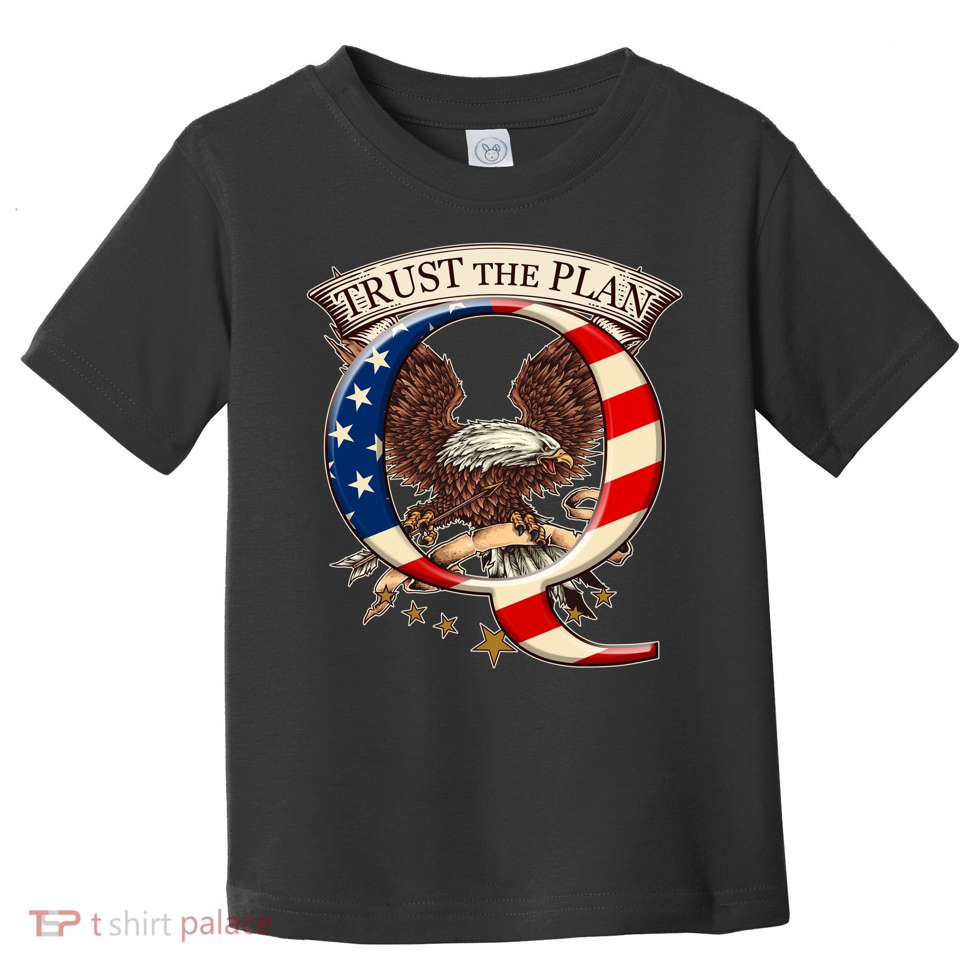 Trust The Plan Qanon American Flag Eagle Toddler T-Shirt