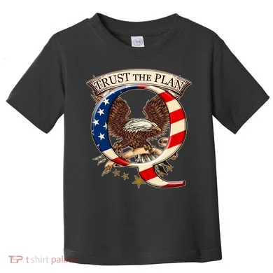 Trust The Plan Qanon American Flag Eagle Toddler T-Shirt