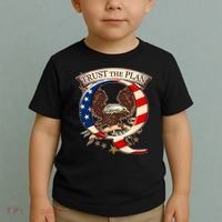 Trust The Plan Qanon American Flag Eagle Toddler T-Shirt thumb 2