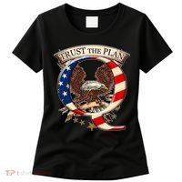 Trust The Plan Qanon American Flag Eagle Women's T-Shirt thumb 0