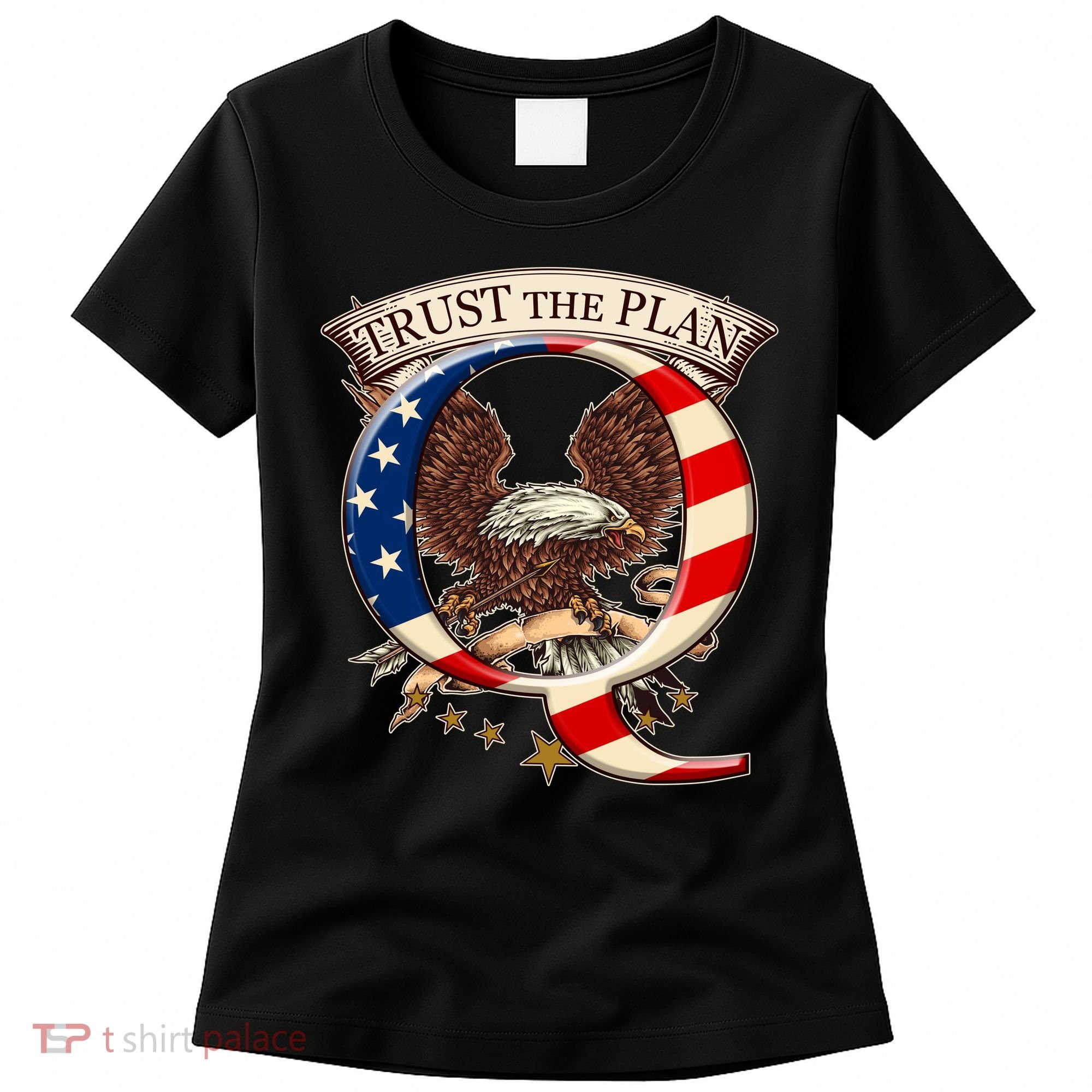 Trust The Plan Qanon American Flag Eagle Women's T-Shirt