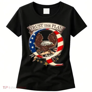 Trust The Plan Qanon American Flag Eagle Women's T-Shirt