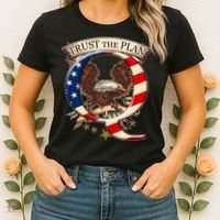 Trust The Plan Qanon American Flag Eagle Women's T-Shirt thumb 2