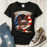 Trust The Plan Qanon American Flag Eagle Women's T-Shirt thumb 3