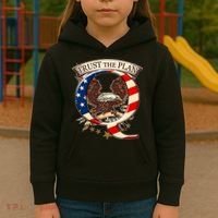 Trust The Plan Qanon American Flag Eagle Kids Hoodie thumb 3