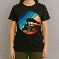 Train Railroad Vintage Retro Locomotive Old Model T-Shirt thumb 4