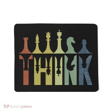Think Retro Vintage Chess Pieces Player Gifts Chess Coach Mousepad