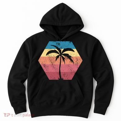 Tropical Retro Vintage Palm Trees Sunset Hoodie