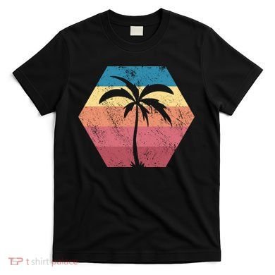 Tropical Retro Vintage Palm Trees Sunset T-Shirt