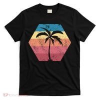 Tropical Retro Vintage Palm Trees Sunset T-Shirt thumb 0