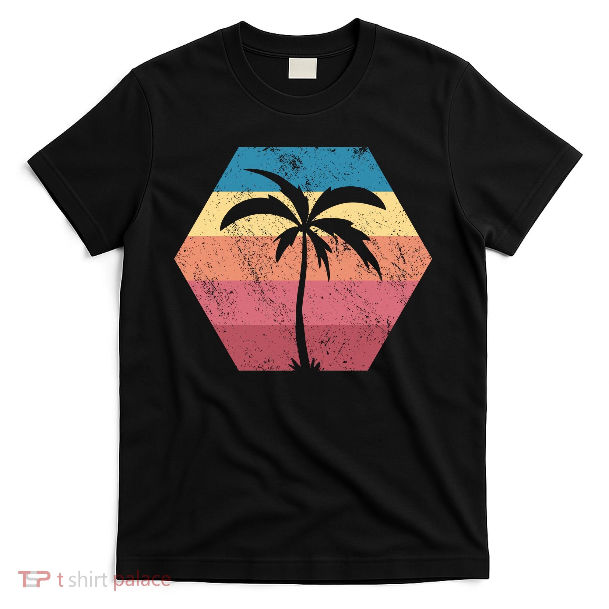 Tropical Retro Vintage Palm Trees Sunset T-Shirt