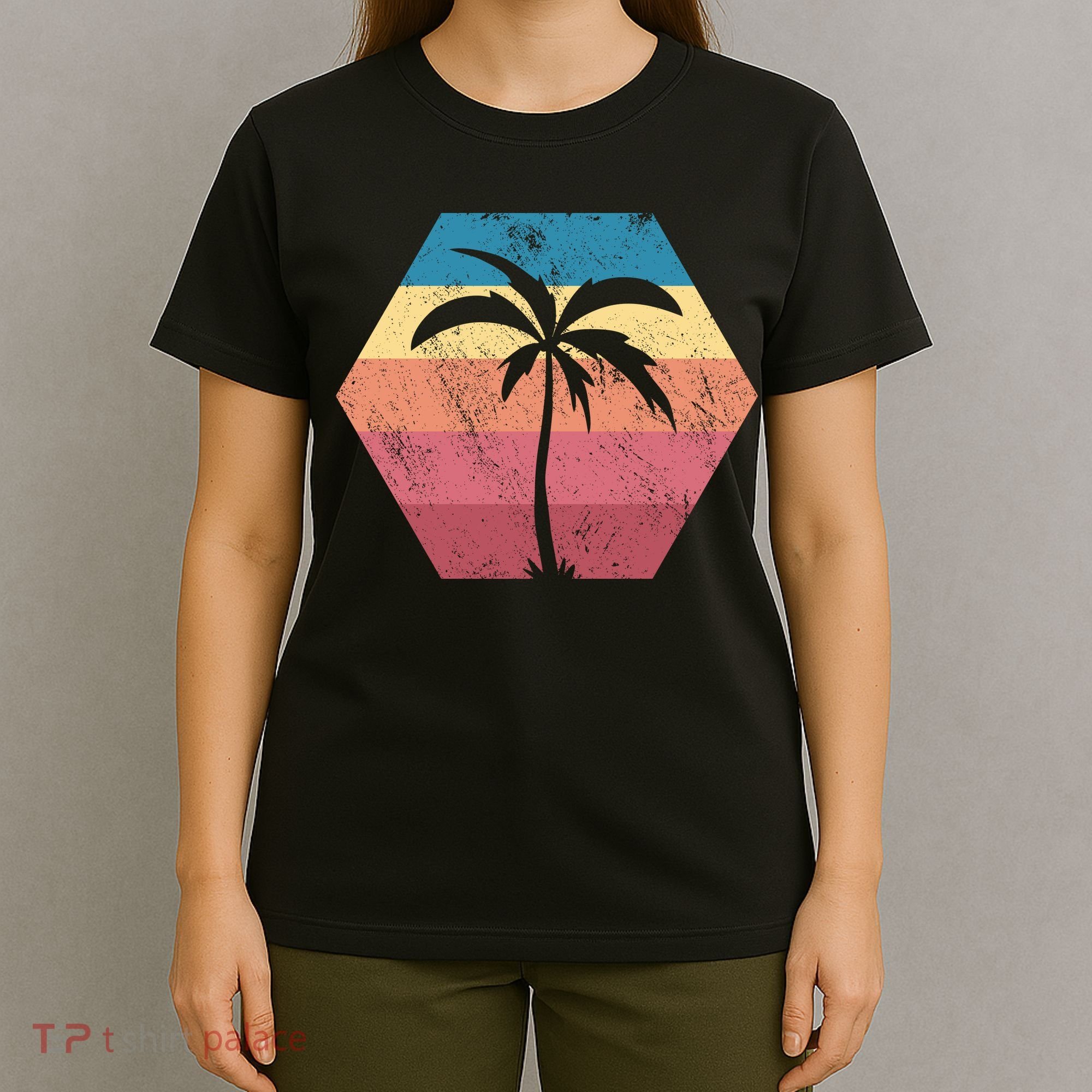 Tropical Retro Vintage Palm Trees Sunset T-Shirt