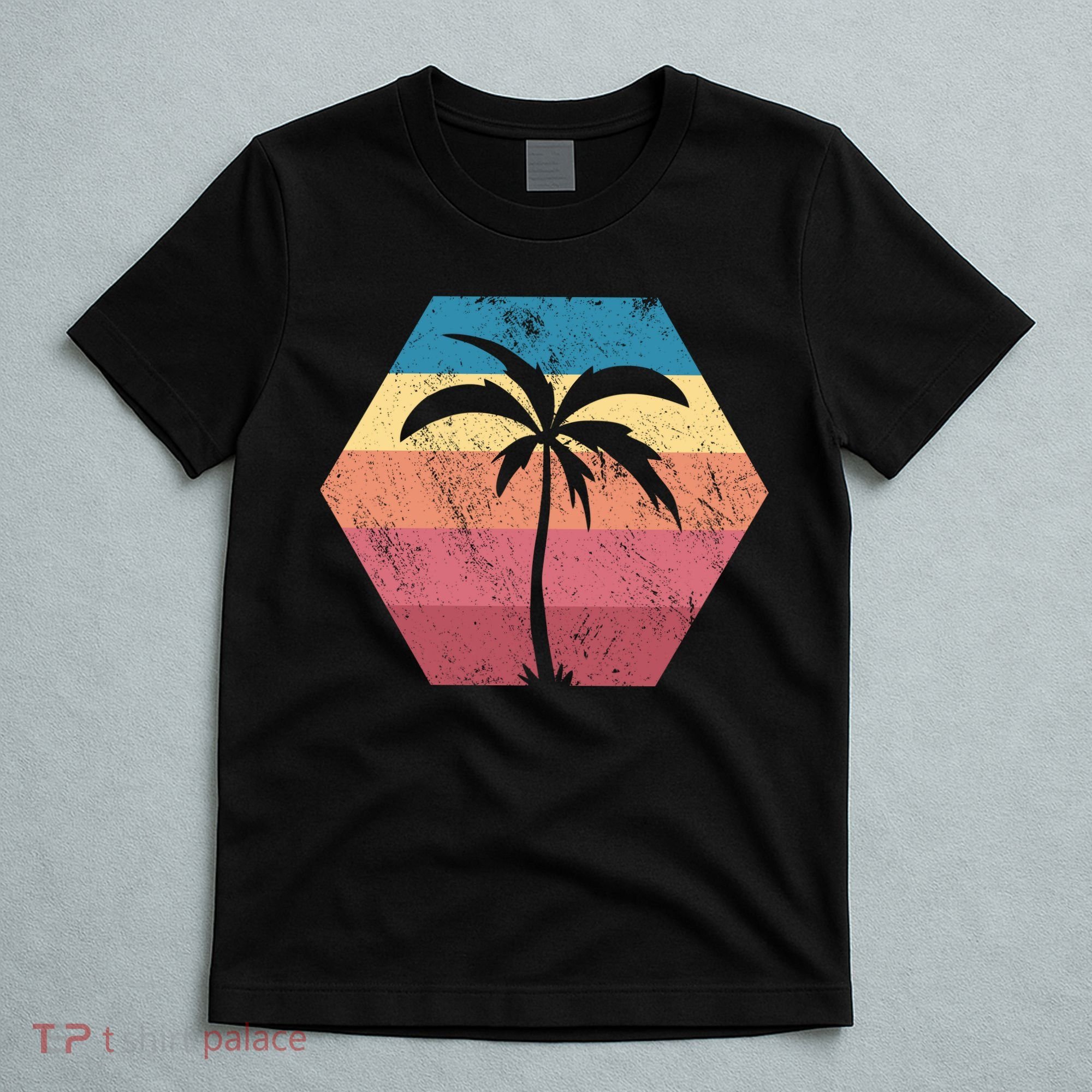 Tropical Retro Vintage Palm Trees Sunset T-Shirt