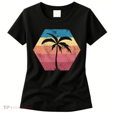Tropical Retro Vintage Palm Trees Sunset Women's T-Shirt