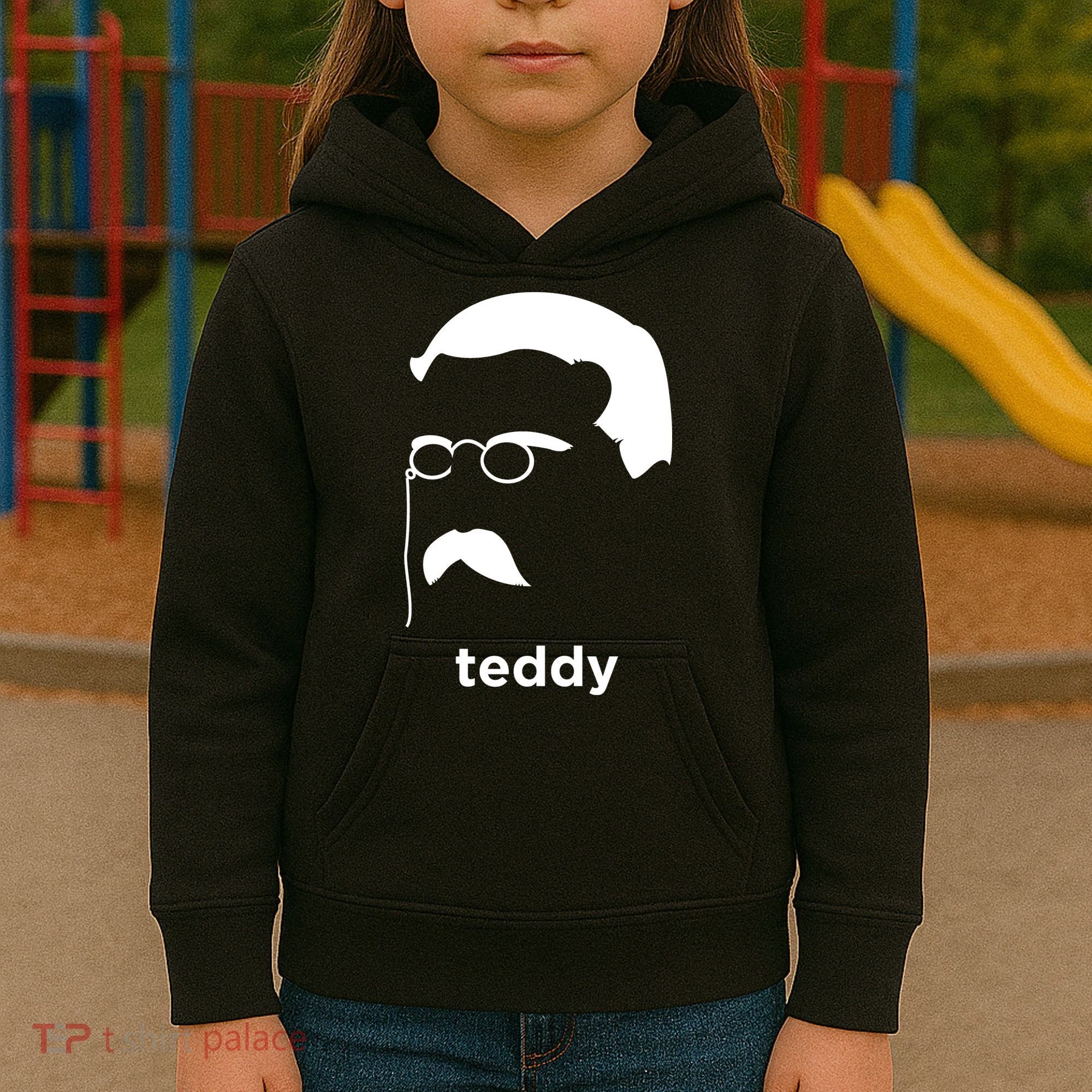 Teddy Roosevelt Vector Art American Kids Hoodie