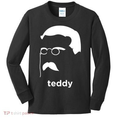 Teddy Roosevelt Vector Art American Kids Long Sleeve Shirt