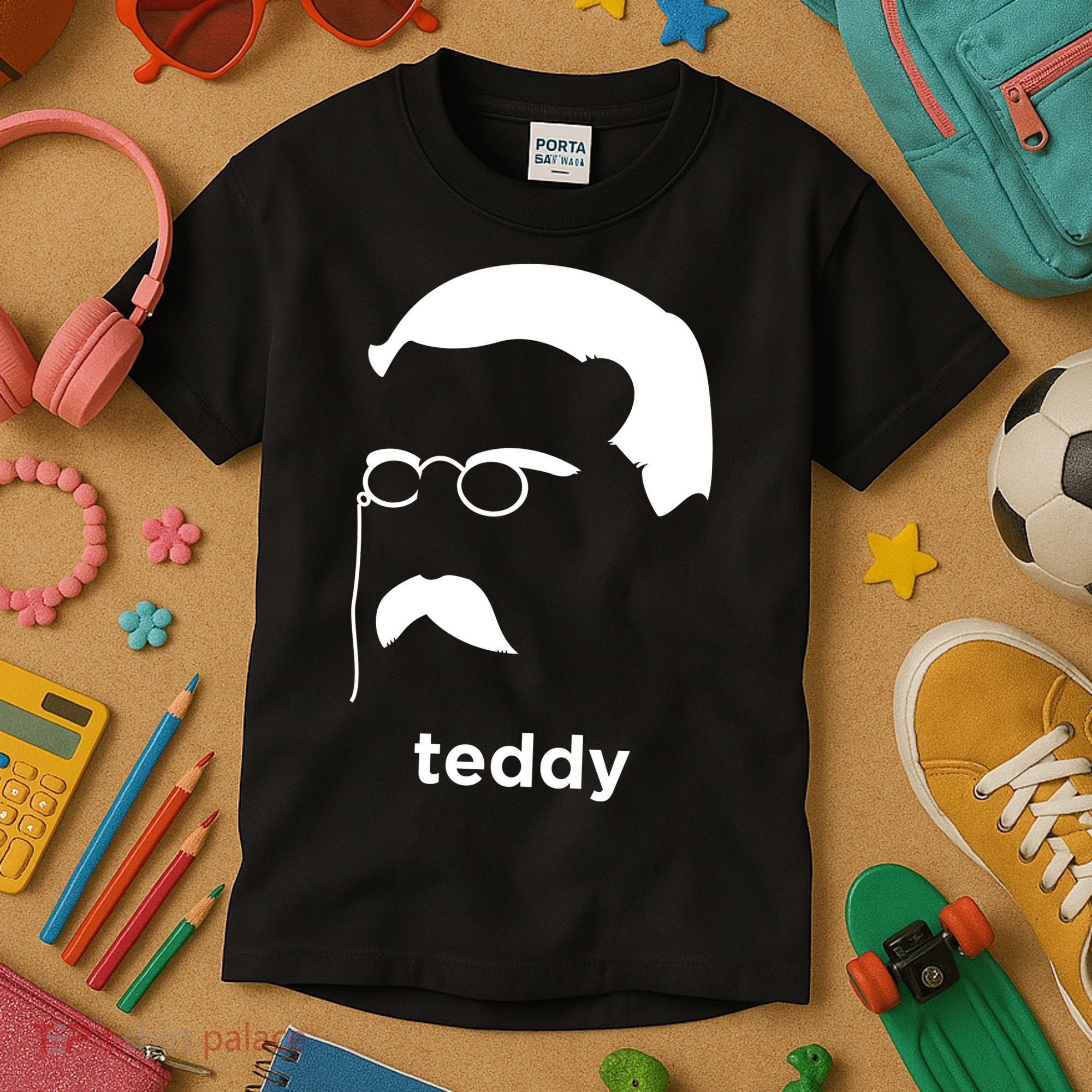 Teddy Roosevelt Vector Art American Kids T-Shirt
