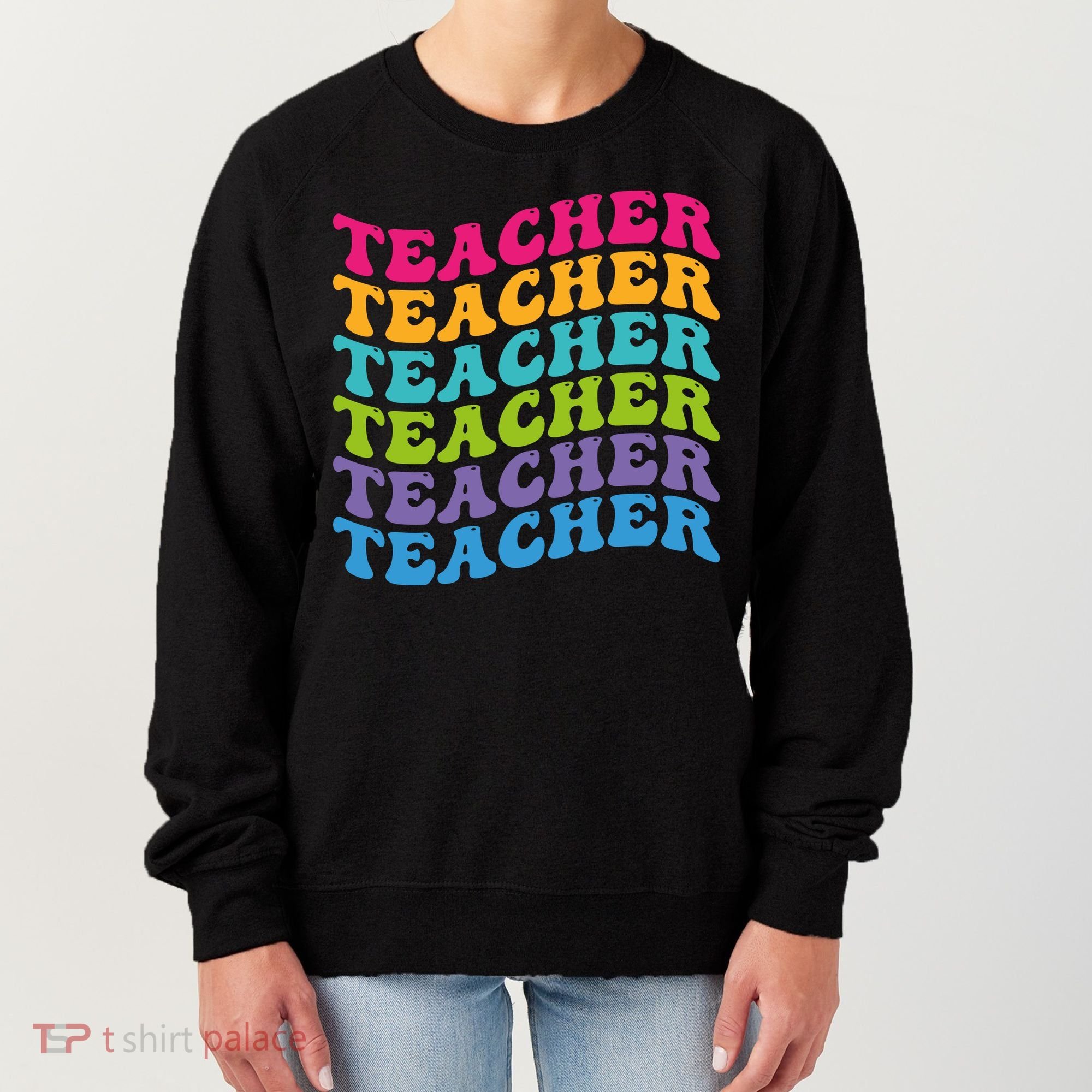 Teacher Retro Word Mashup Women's Sweatshirt