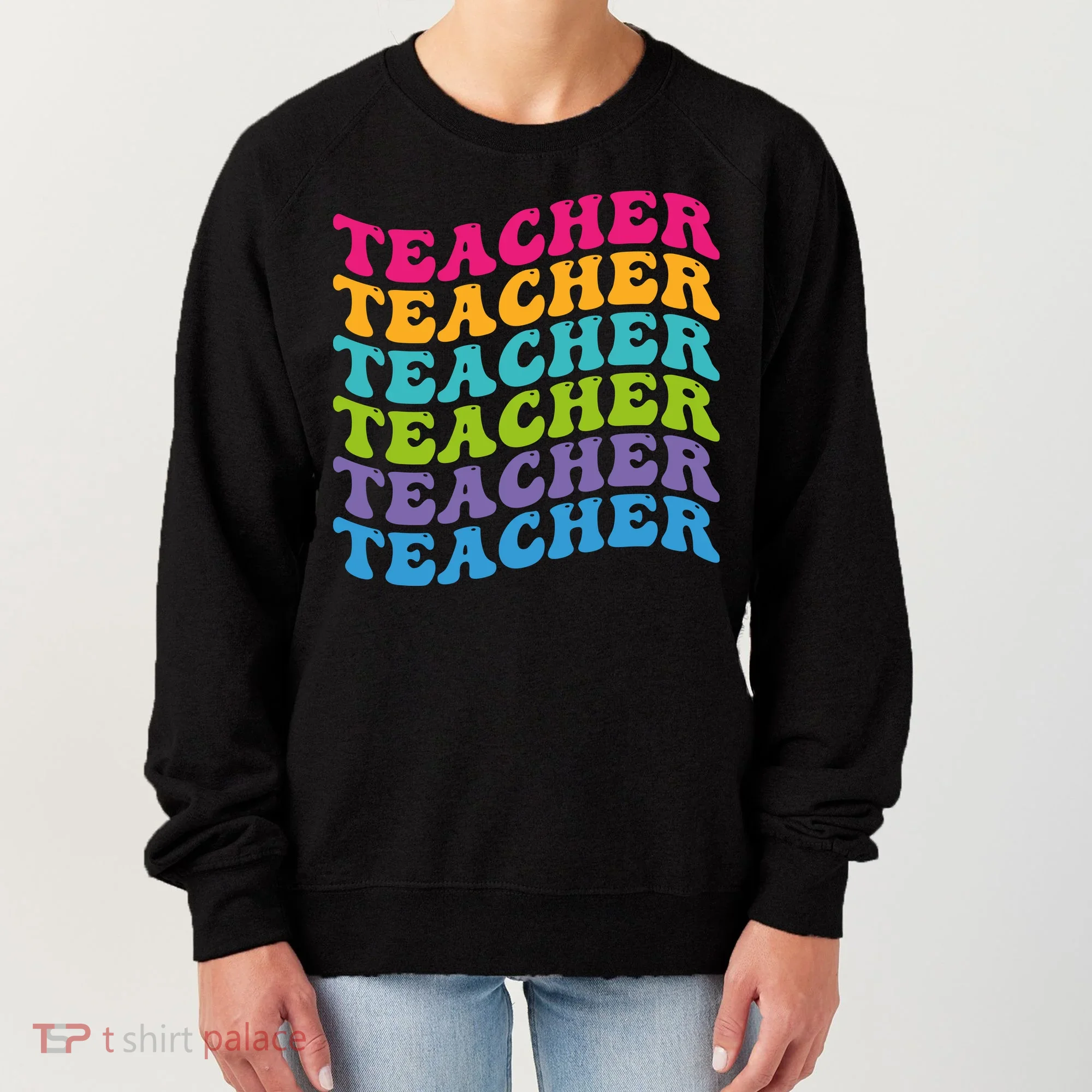 Teacher Retro Word Mashup Women's Sweatshirt