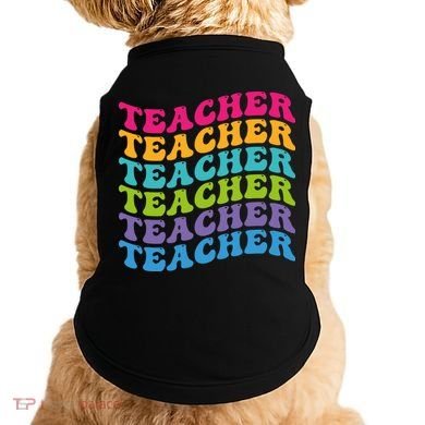 Teacher Retro Word Mashup Doggie Tank