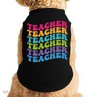 Teacher Retro Word Mashup Doggie Tank thumb 0