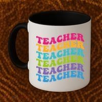 Teacher Retro Word Mashup Coffee Mug thumb 2
