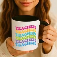 Teacher Retro Word Mashup Coffee Mug thumb 3